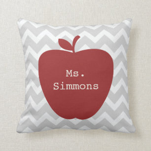 Almofada Chevron cinzento & professor vermelho de Apple