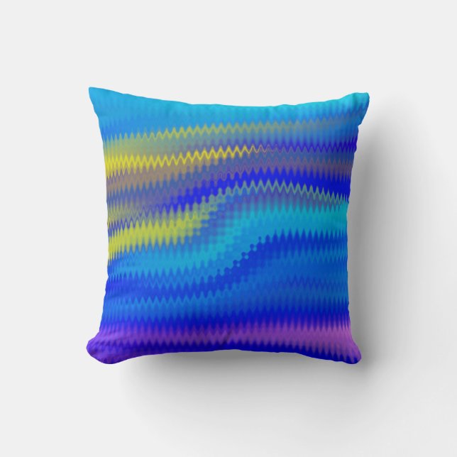 Almofada Chevron Colorous Waves Paint Art Design (Frente)