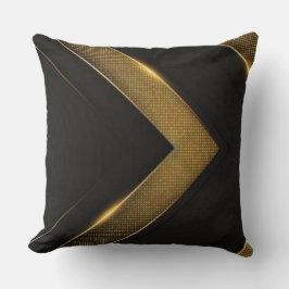 Almofada Chevron Preto E Dourado