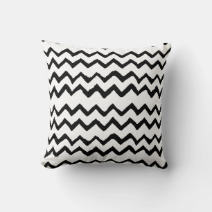 Almofada Chevron / Zig Zag Lines Black and White