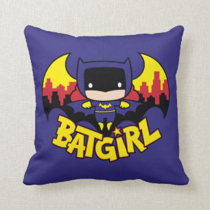 Almofada Chibi Batgirl Com Skyline & Logo Gotham