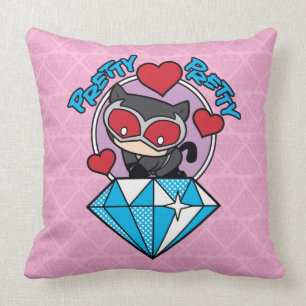 Almofada Chibi CatWomen Sentada Em Alto Diamante
