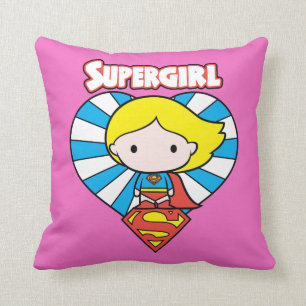 Almofada Chibi Supergirl Starburst Heart and Logo
