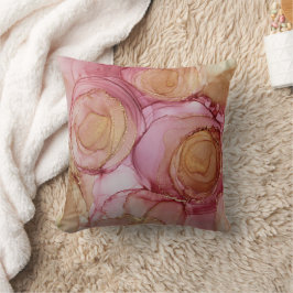 Almofada Chic Abstrato Floral Rosa Brown Beige