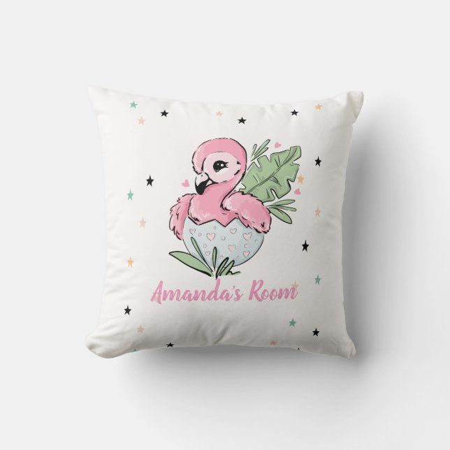 Almofada Chic Baby Flamingo, Estrelas, Princesa (Frente)