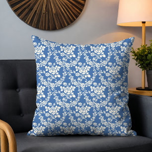 Almofada Chic Botânica - Padrão Floral Branco Francês