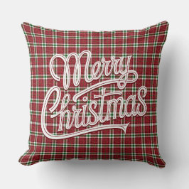 Almofada Chic Brilhante Xadrez Natal