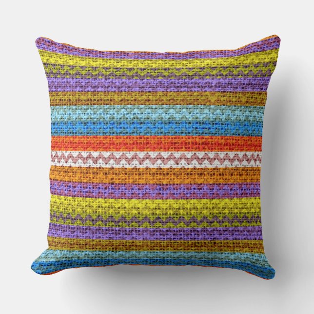 Almofada Chic Chevron Burlap Rustic #28 (Frente)