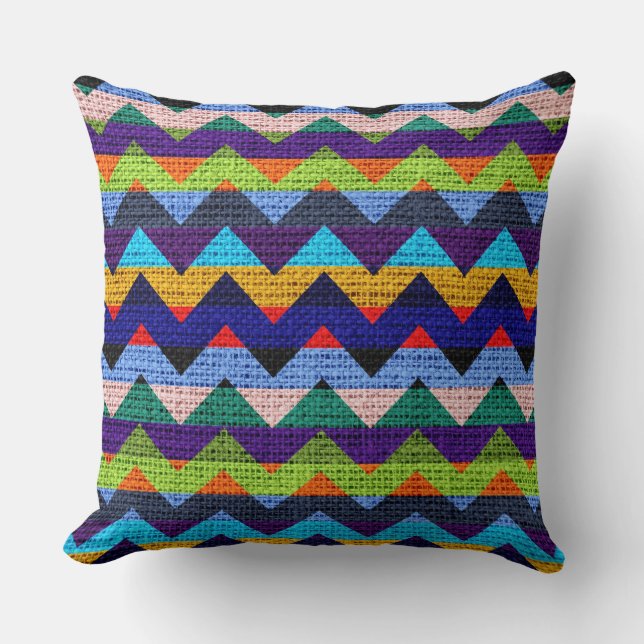 Almofada Chic Chevron Burlap Rustic #41 (Frente)
