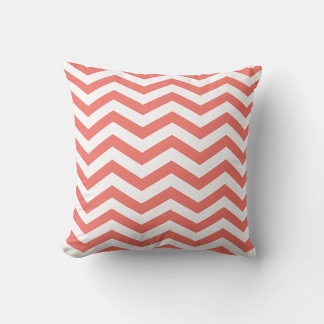 Almofada Chic Chevron| coral (Frente)