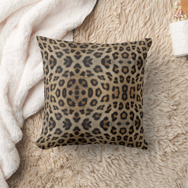 Almofada chic de pele-leopardo-na moda (Cobertor)