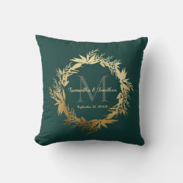 Almofada Chic Dourado Emerald Green Monogramas Keepsael