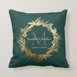 Almofada Chic Dourado Emerald Green Monogramas Keepsael