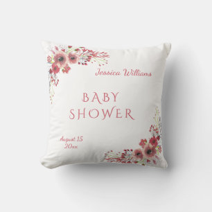 Almofada Chic e sofisticado Chá de Bebê Floral em Aquarela