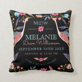 Almofada Chic Floral Botânica Storages Birds Bebês