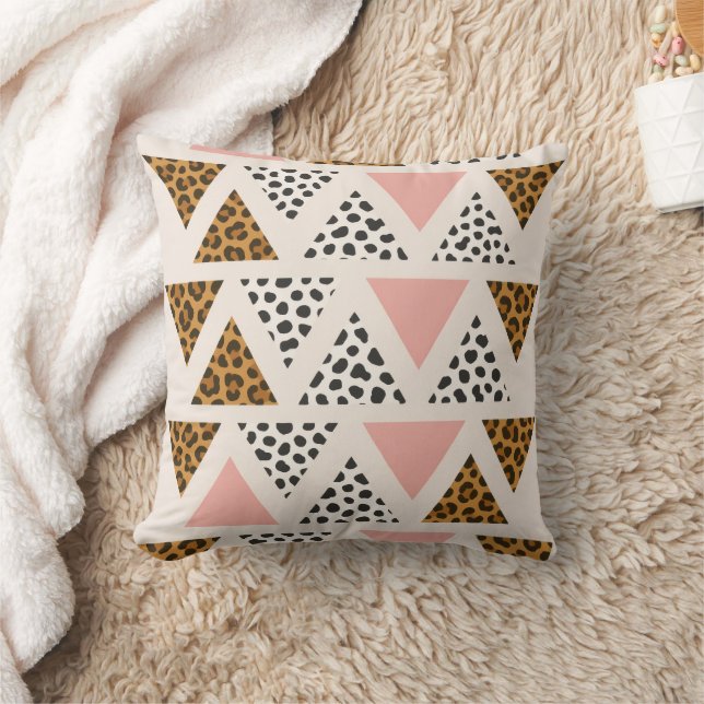 Almofada Chic Leopard & Pink Triangle Pattern (Cobertor)