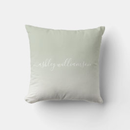Almofada Chic Pastel Green White Ombro Efeito Monograma Nom