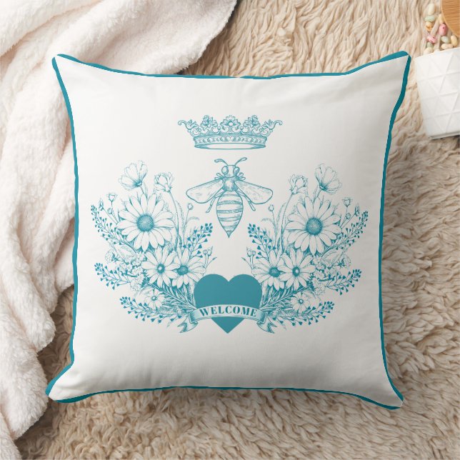 Almofada Chic Queen Bee | Travesseiro decorativo De Abelhas (Cobertor)