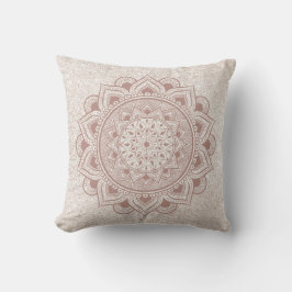 Almofada Chic Rosa Dourado Om Mandala Yoga Glitter Moderno 