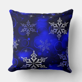 Almofada Chic Royal Blue Snowflake Motif