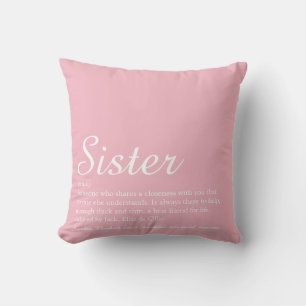 Almofada Chic Script Diversão Rosa Melhor Irmã de Todos os