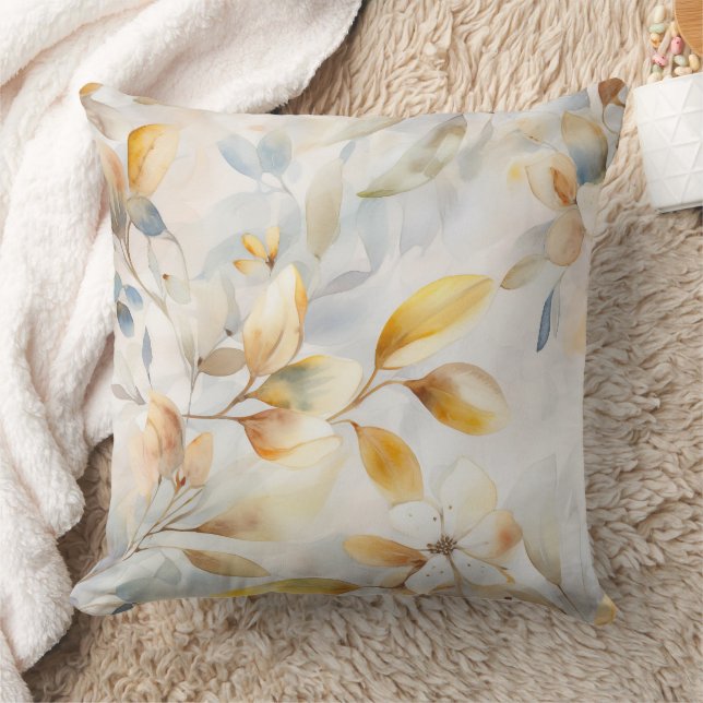 Almofada Chic Watercolor Yellow Cream Blue (Cobertor)