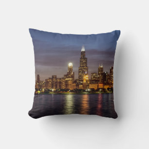Almofada Chicago Cityscape Noite Nova
