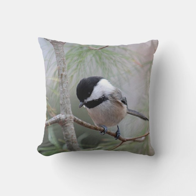 Almofada chickadee Preto-tampado (Frente)