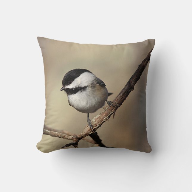 Almofada chickadee Preto-tampado (Frente)
