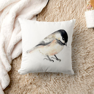 Almofada Chickadee Watercolor