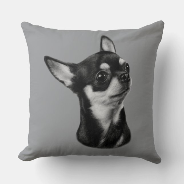 Almofada Chihuahua pintado à mão (Frente)