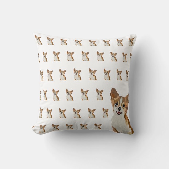 Almofada Chihuahuas Smile Vintage Pattern (Frente)