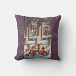 Almofada Children at the Church Window Christmas