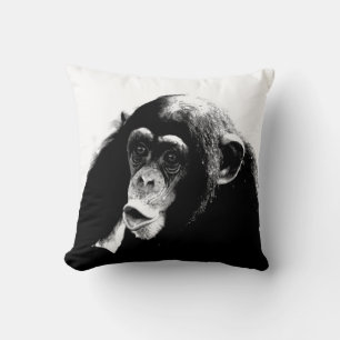 Almofada Chimpanzé branco preto