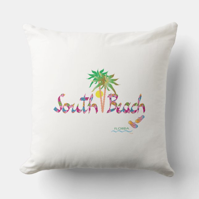 Almofada Chinelos da South Beach Florida (Frente)