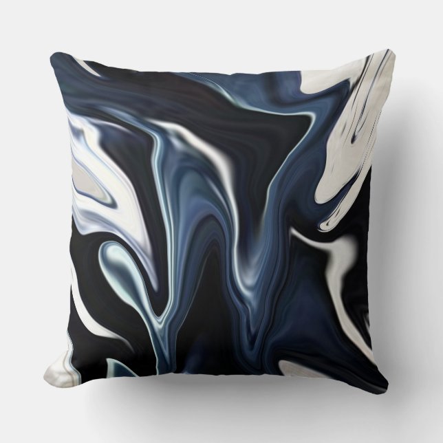 Almofada Chinelos de padrão azul desfocados (Frente)