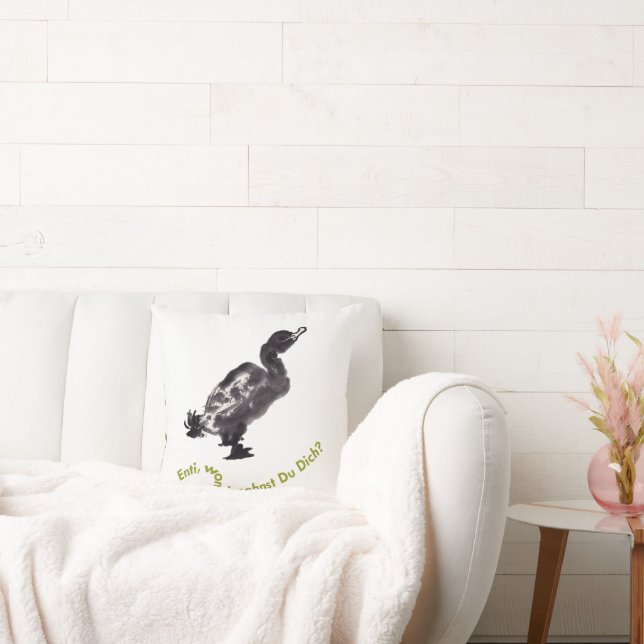 Almofada Chinesische Tuschekunst mit Entenmotiv (Sofá)