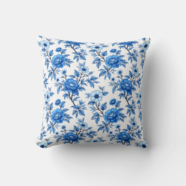 Almofada Chinoiserie Azul e Branco (Frente)
