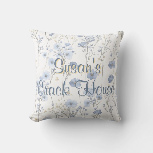 Almofada Chinoiserie Blue Toile Mahjong Personalizado (Frente)