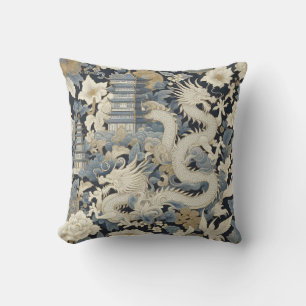 Almofada Chinoiserie Dragon e Pagoda