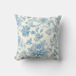 Almofada Chinoiserie Floral Azul Claro