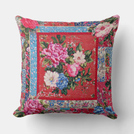 Almofada Chinoiserie Peony Chinoiserie com aspecto bordado 