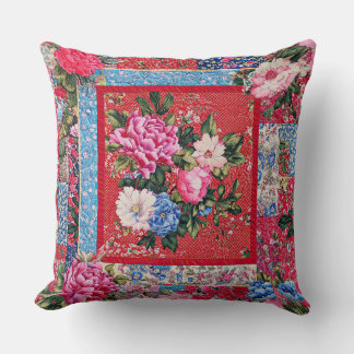 Almofada Chinoiserie Peony Chinoiserie com aspecto bordado 