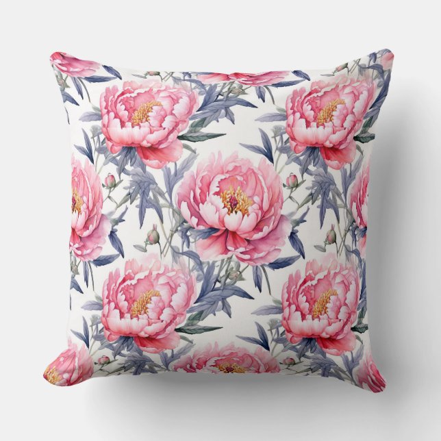 Almofada Chinoiserie Rosa E Branca (Frente)