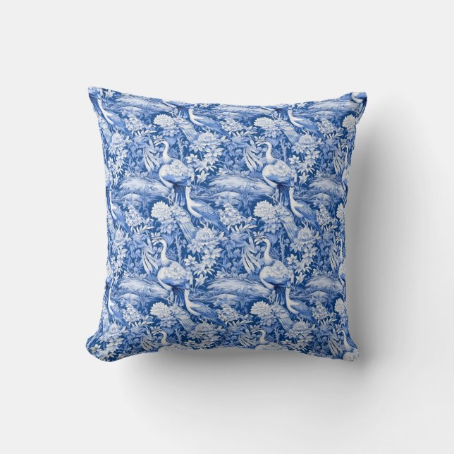 Almofada Chinoserie azul e branca Design 8 (Frente)