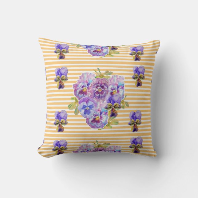 Almofada Chique Amarelo Floral Floreal Flor Cushion (Frente)