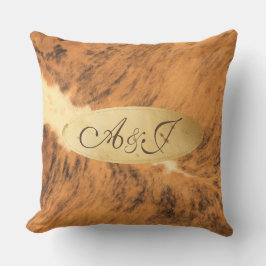 Almofada Chique animal do impressão da pele do chifre longo