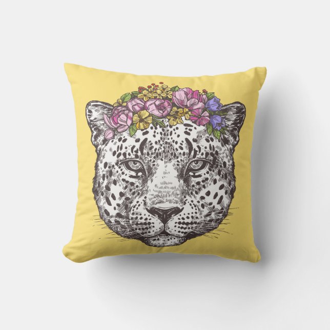 Almofada Chique do Hippie do leopardo (Frente)