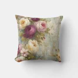 Almofada Chique Floral Vintage com Rosas Elegantes