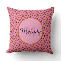 Chita rosa vibrante Monograma de impressão animal